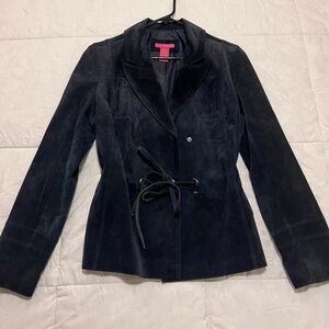 Thalia Sodi Navy Suede Blazer